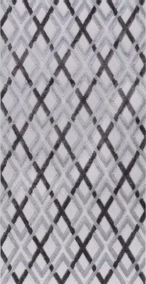 Gray-Black Short-Pile Carpet Diamond Design Living Room Office Rugs