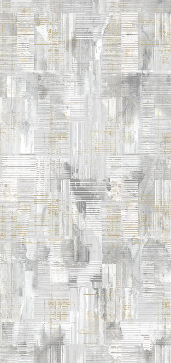 Designer Gray Carpet Short Pile Aged Lines Geometric Pattern Rugs
