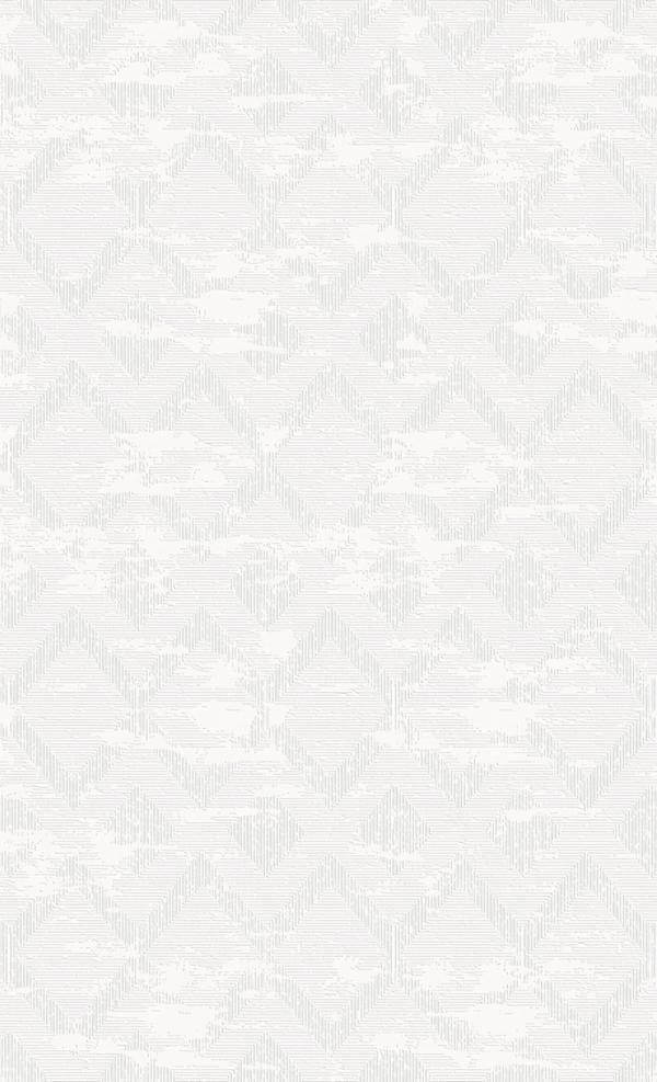 White living room carpet short pile geometric design rhombus pattern