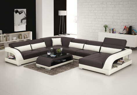 Leather sofa couch living area corner sofa corner set modern design sofa with USB