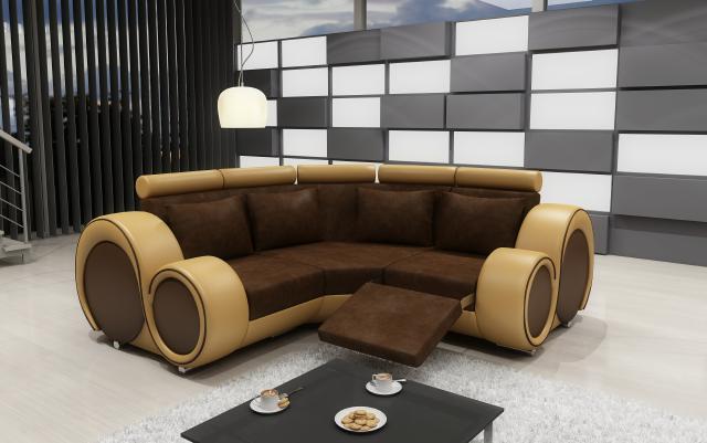 UPHOLSTERED SOFA LIVING AREA SOFA RECLINE FUNCTION COUCH CORNER SOFA Custom-made USB