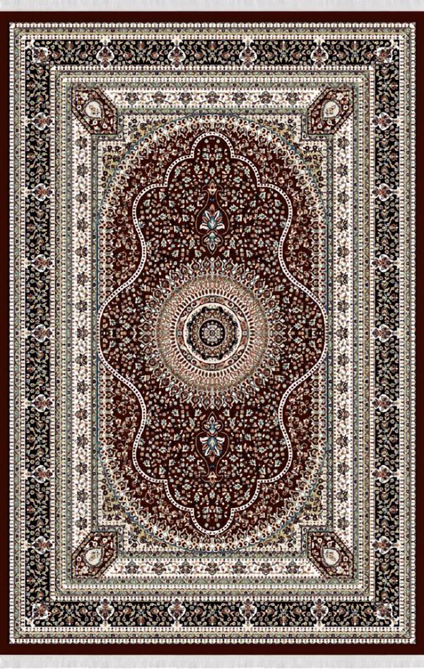 Oriental carpet, synthetic fiber carpet, living room carpet, short pile, brown, 160x230.