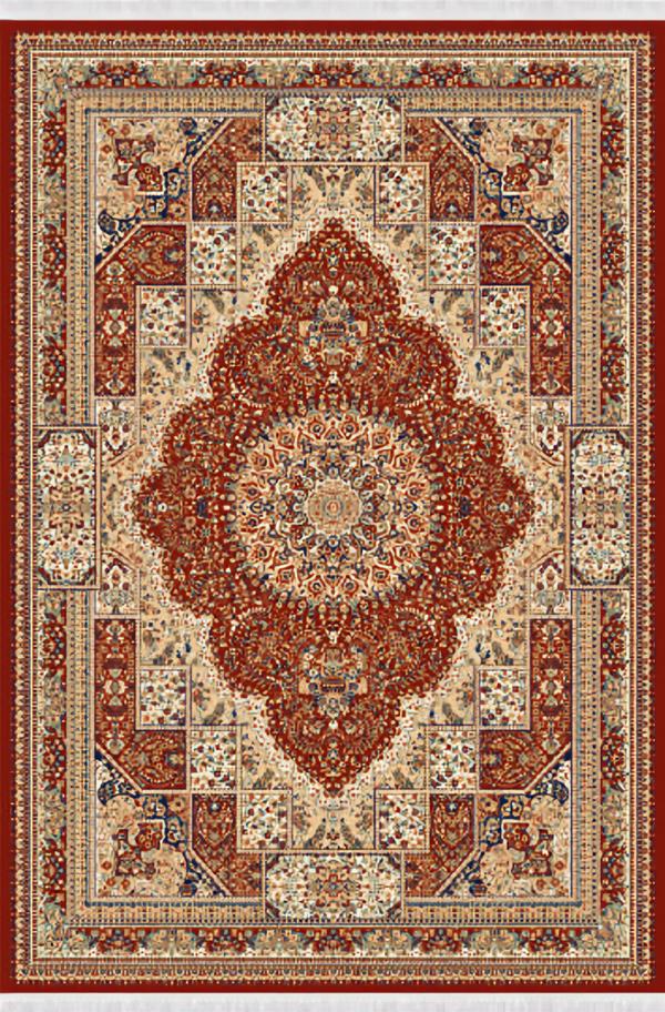 Carpet Traditional Border Oriental Design Art Carpet Red 150x233