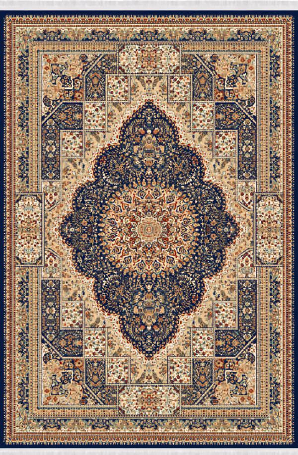 Orient carpet artistic carpet traditional short pile border blue beige 150x233