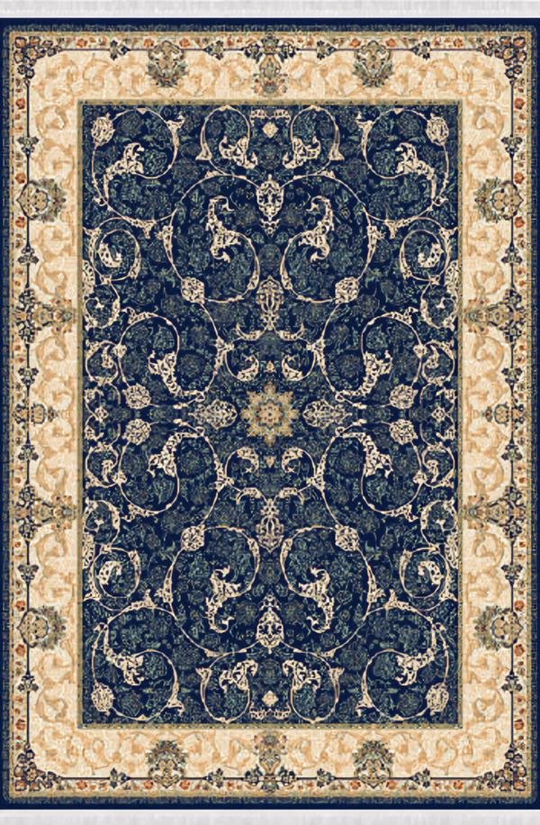Oriental carpet art carpet classic vintage short pile carpet blue beige 150x233