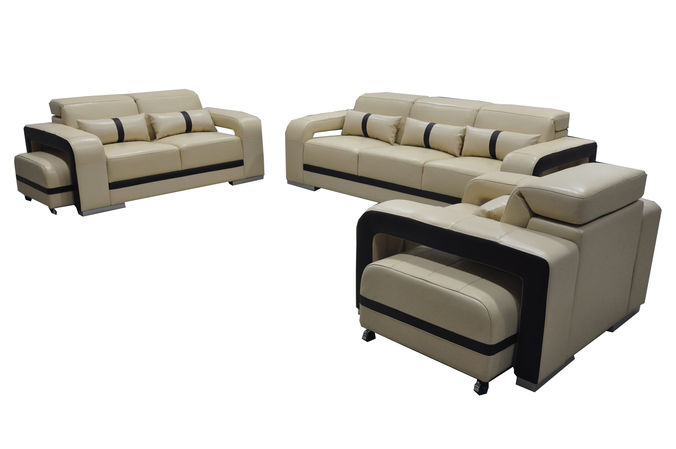 Sofa with USB, leather couch upholstery set 3+2+1 seat complete set new design.