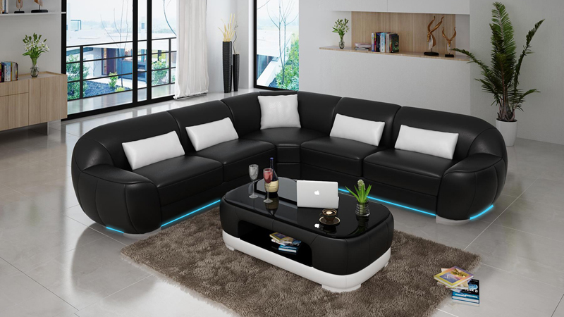 Leather sofa couch living area corner sofa corner suite modern sofa USB custom-made