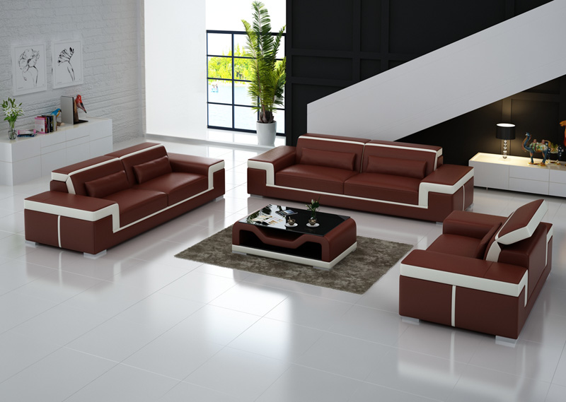 Leather sofa couch living area 3+2+1 seat set sofa set sofa with USB