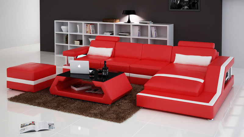 Leather sofa couch living landscape corner sofa corner set modern design sofa with USB