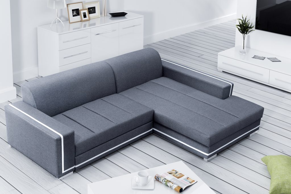 Sofa, sofa bed, designer sofa with bed function + storage box, corner sofa, couch NEW