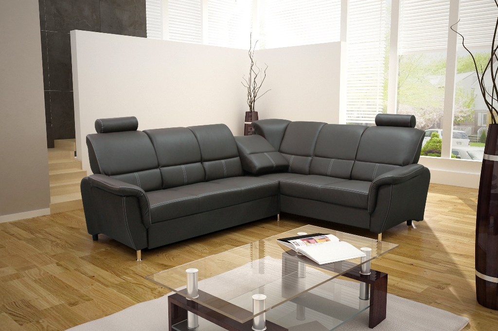 Corner sofa with storage bed, upholstered sofa, couch, corner couch, L-shaped sofa.