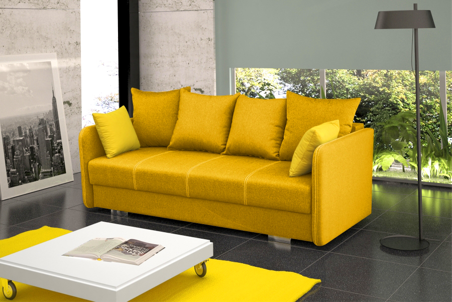 Sleeper sofa fold-out couch 3-seater with sleeping function + storage box couch sofa fold-out sofa