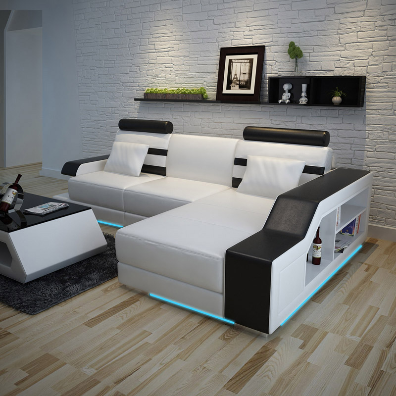 Leather sofa couch living landscape corner sofa corner set modern design sofa L6016E