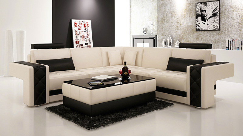 Leather sofa couch seating area corner sofa corner set modern design sofa L6010B