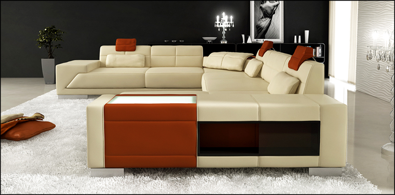 Leather sofa sofa couch designer sofa U-shaped corner group upholstered corner XXL Big PH3005