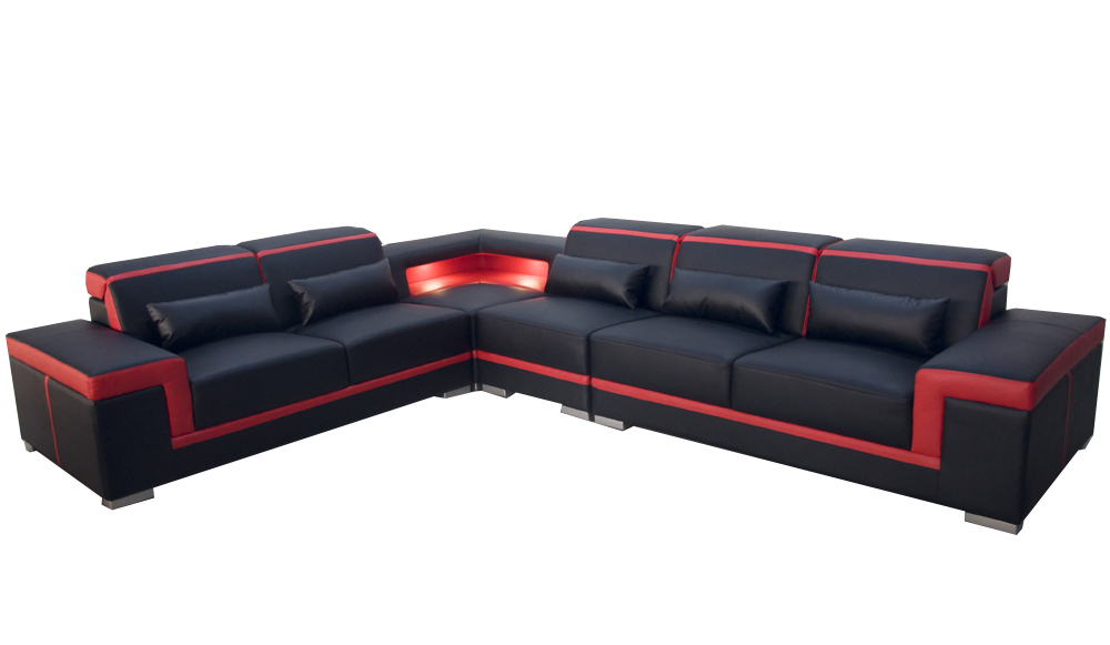 XXL Corner Leather Sofa Living Room Set Modern Design Sofa L-Shape G8020B