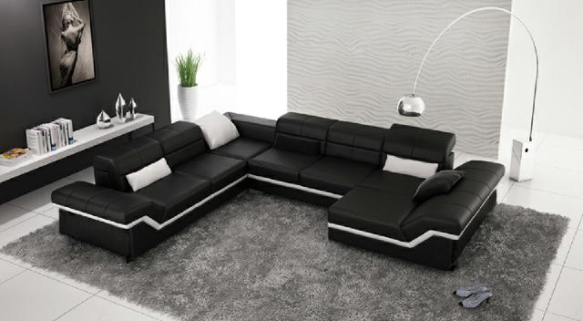 LEATHER SOFA XXL LOUNGE CORNER SOFA DESIGN SOFA COUCH SET CORNER SOFA NEW