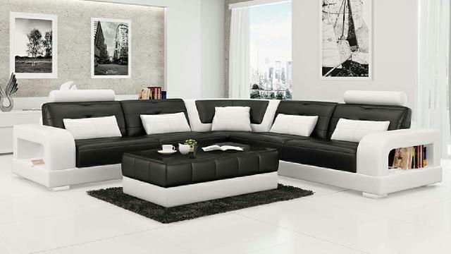 LEATHER SOFA CORNER SOFA SOFA SET DESIGNER COUCH LIVING LANDSCAPE SOFA CORNER COUCH !!!
