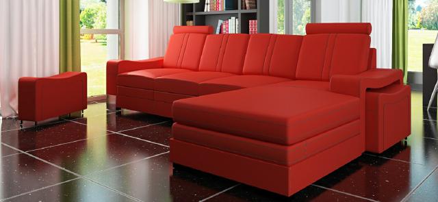 LEATHER SOFA LIVING ROOM LANDSCAPE CORNER SOFA NEW SET SOFA XXL LEATHER COUCH LEATHER CORNER SOFA!