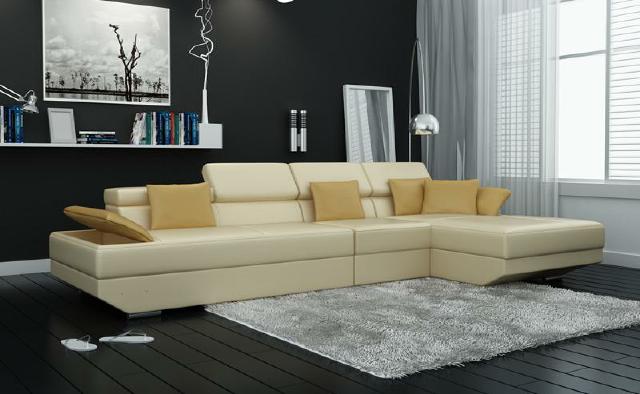 Living landscape upholstered corner couch sofa set landscape leather - 2719C new