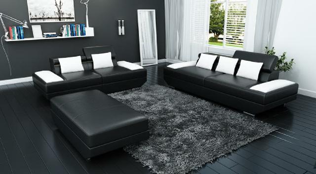 Sofa set leather sofa 3+2 upholstered couch sofa set with ottoman sofas - 2719A