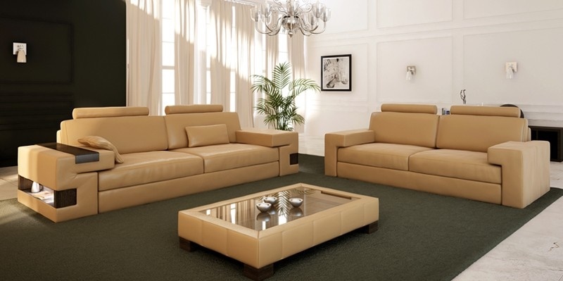 Leather sofa seating group 3+2+1 couch seat cushion sofa set Nassau Be