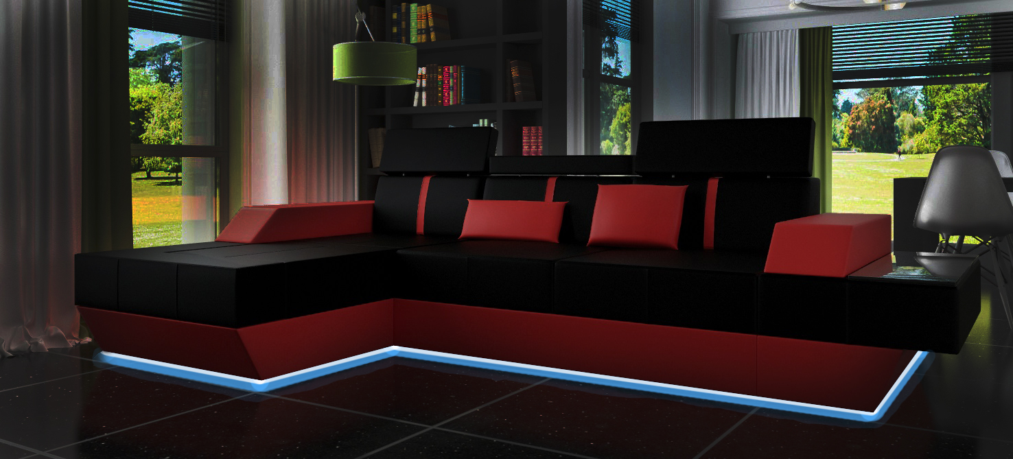 Leather sofa living area couch corner sofa USB leather upholstery custom-made