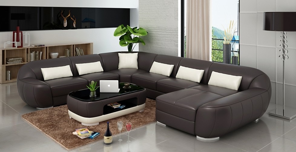 Modern leather sofa + USB, corner sofa living area seating upholstery couch set new