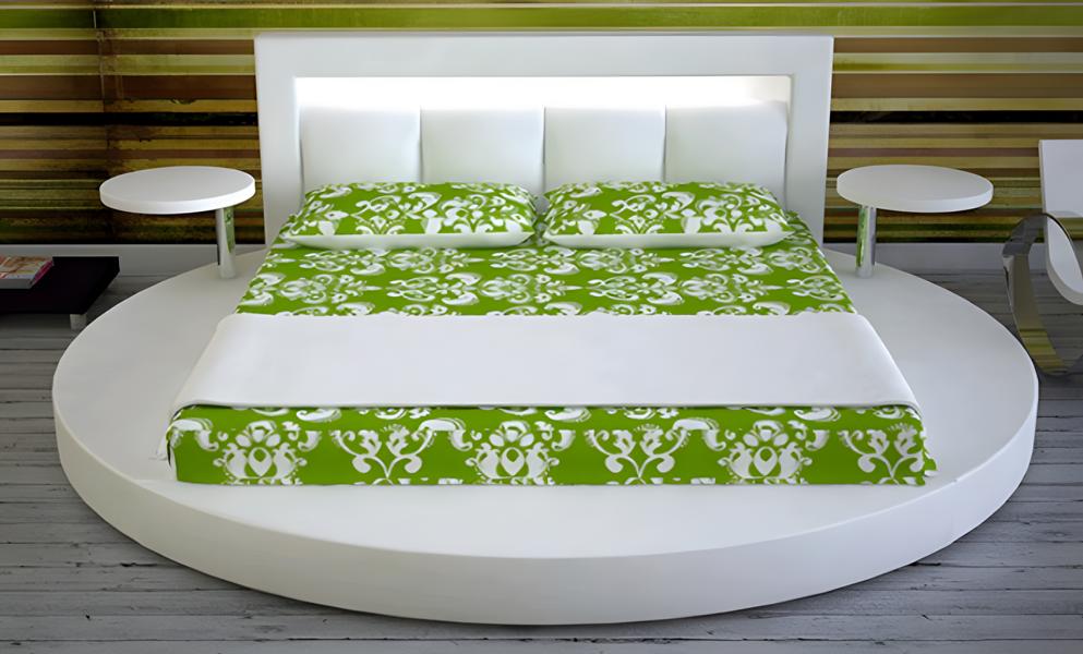 Round bed furniture bedroom round double bed with nightstands.
