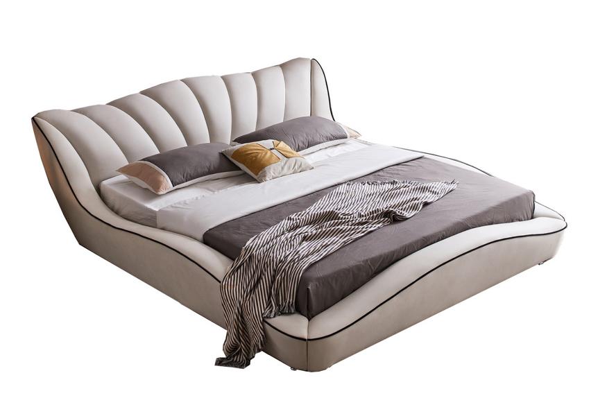 Bed Luxury 180x200 Gray Bedroom Faux Leather Furniture Modern Design New