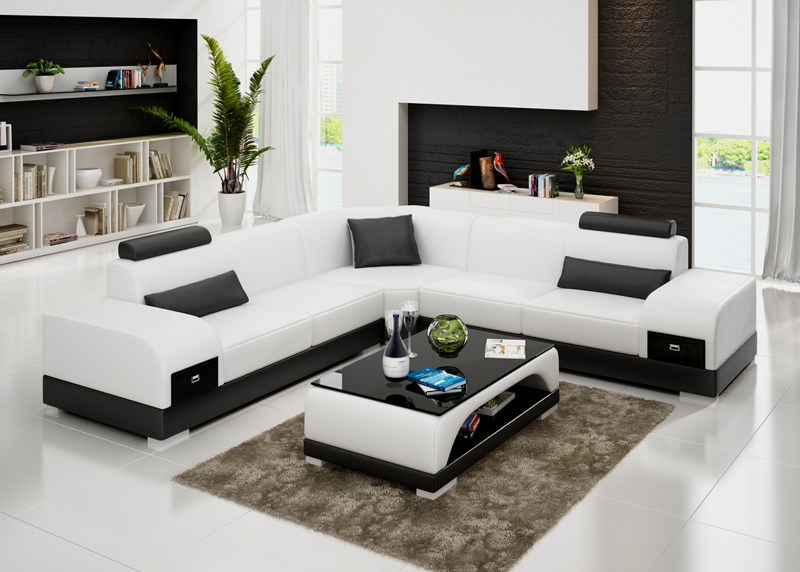 Leather sofa couch living landscape corner sofa corner set modern design sofa USB new