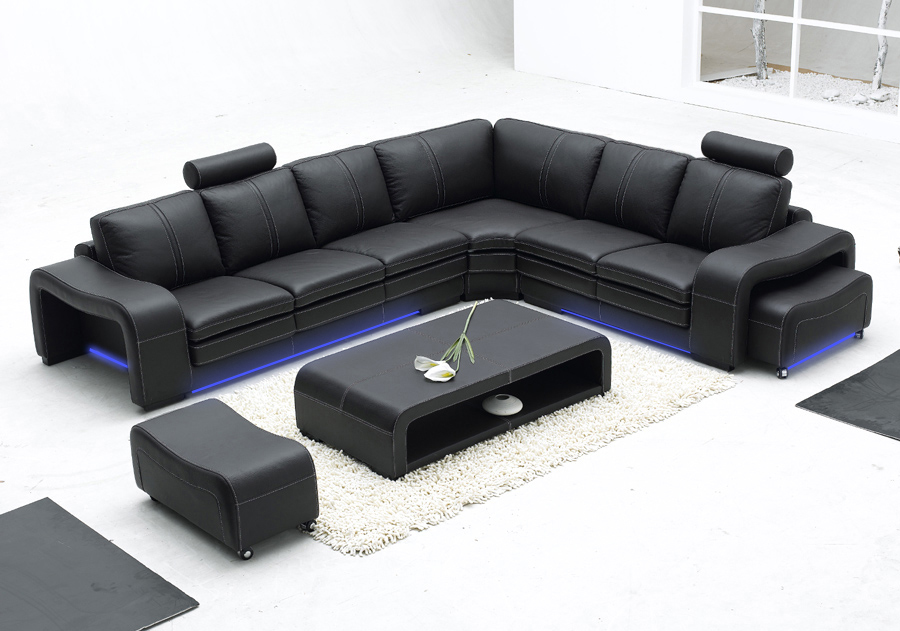 Design leather sofa with USB couch living landscape corner sofa modern set new