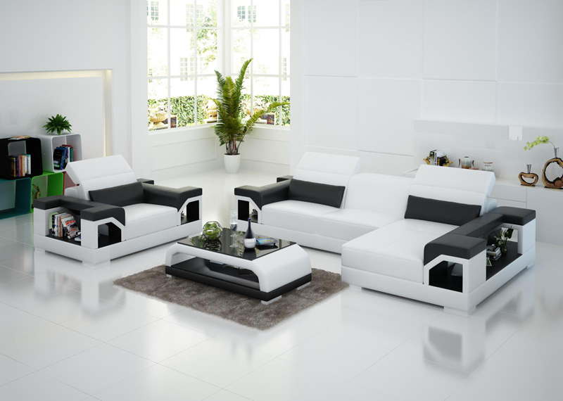 Leather sofa modern couch living landscape corner sofa armchair set upholstery sofa with USB