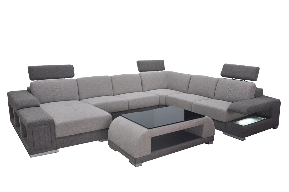 Corner Sofa Corner Modern XXL Couch Living Landscape Textile Set U Shape B2015 Fabric