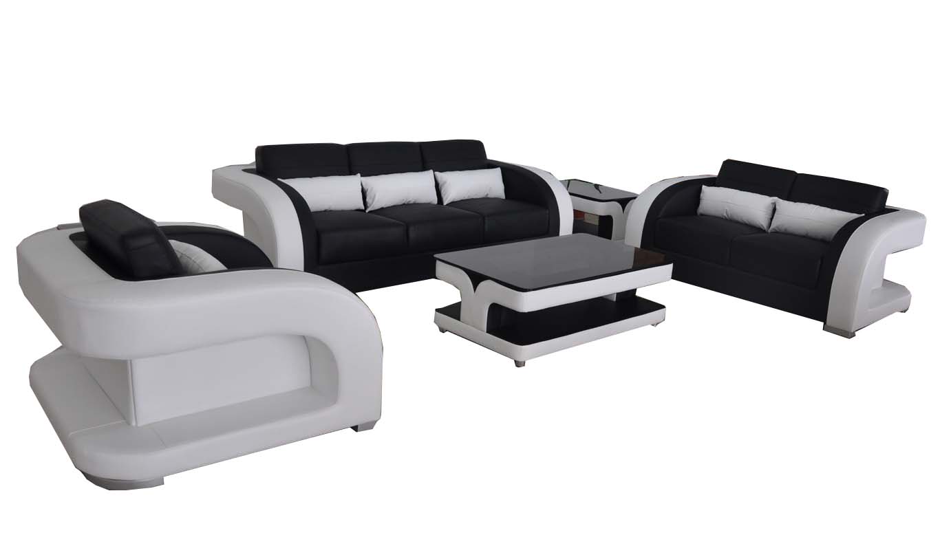 XXL leather living room set modern design sofa set 3+2+1 F3002C+table