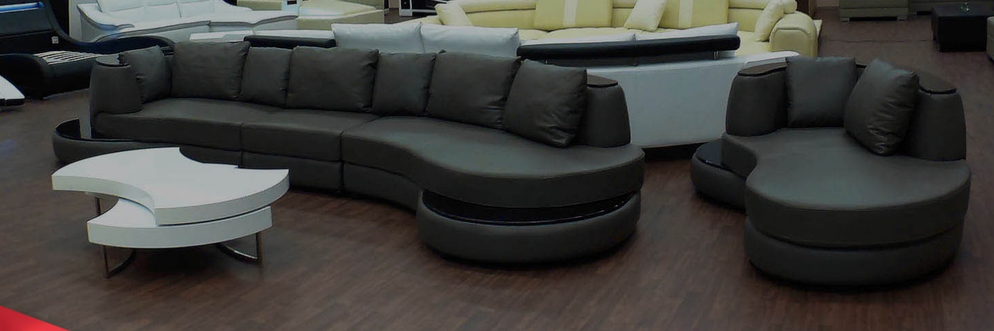 Designer corner sofa, living landscape, round sofa, leather sofa, couch, U-shaped sofa PR-S