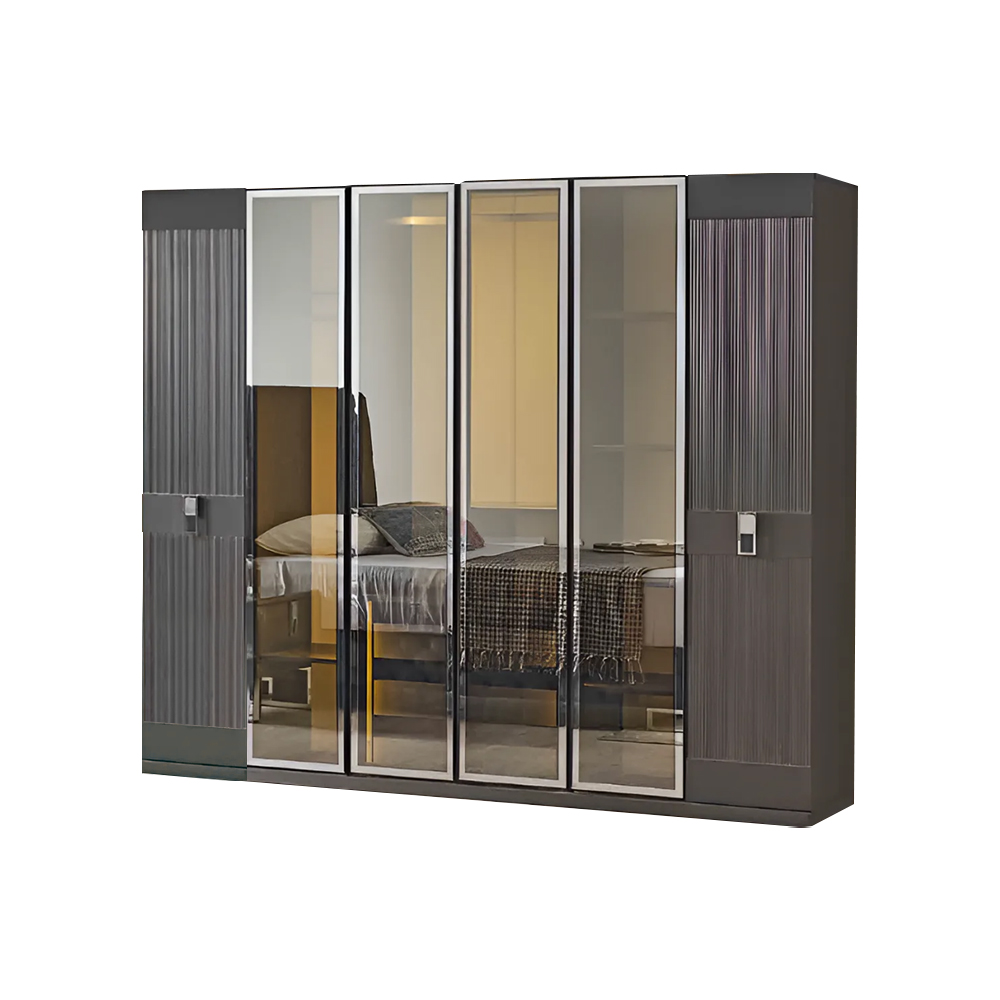 Gray wardrobe designer bedroom furniture luxury cabinet 240cm