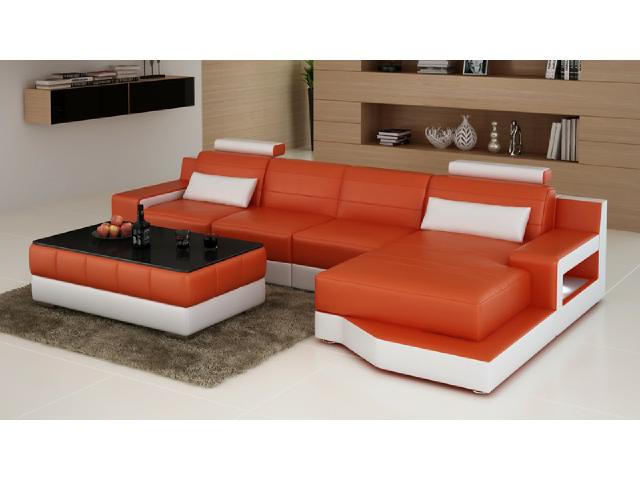 LEATHER SOFA CORNER SOFA "COLOR CHOICE" SOFA COUCH SET LIVING LANDSCAPE BED FUNCTION NEW