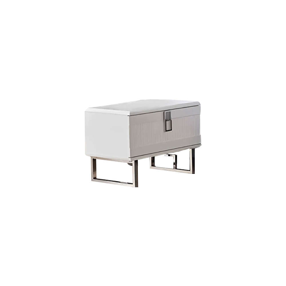 White Noble Nightstand Bedroom Designer Night Table Wooden Furniture
