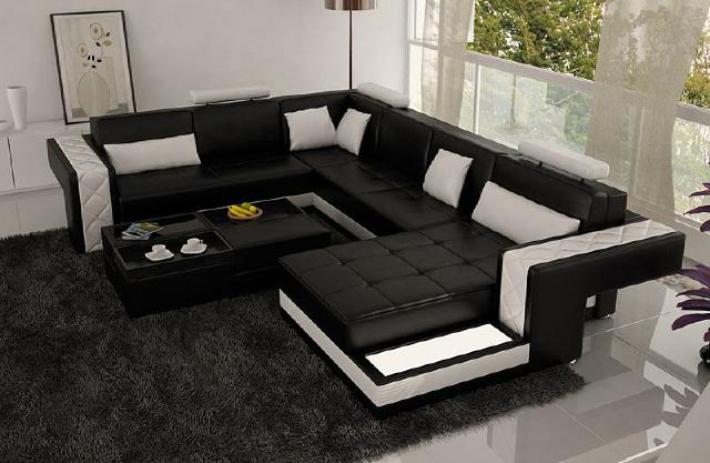 Corner sofa leather sofa big XXL U shape living landscape sofa couch set new H2211