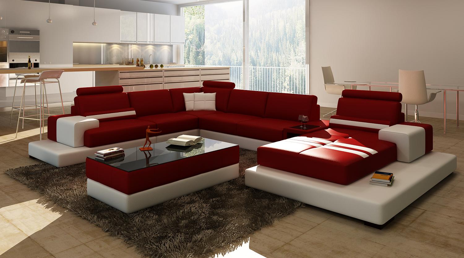 Living area couch upholstery corner set leather sofa big sofa corner sofa new 2725A