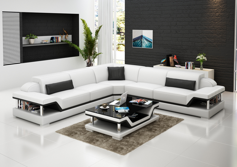 Leather sofa with USB residential landscape corner sofa corner set modern design sofa G8004B
