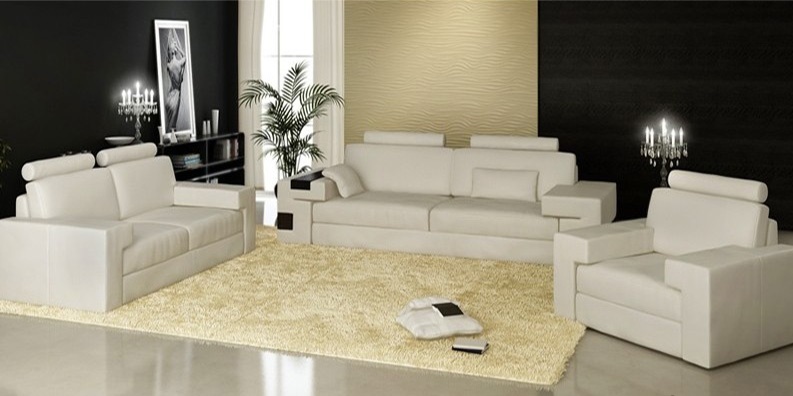 Sofa set with USB sofa couch upholstered seating leather set living landscape light