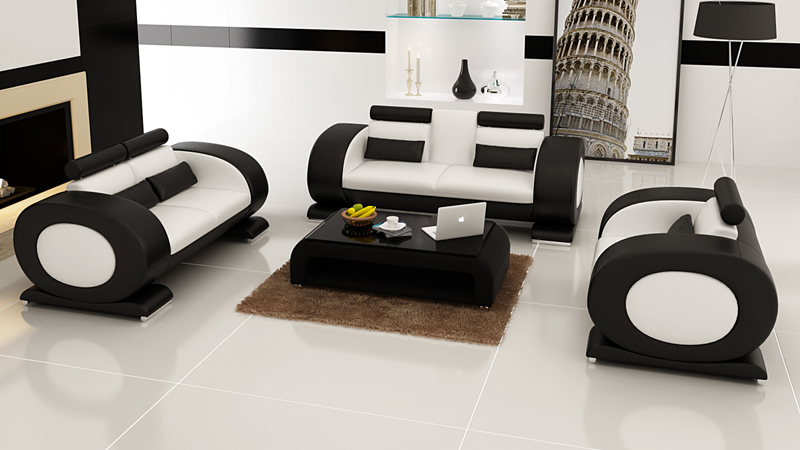 Leather sofa modern couch living landscape 3+2+1 seat set design sofa with USB