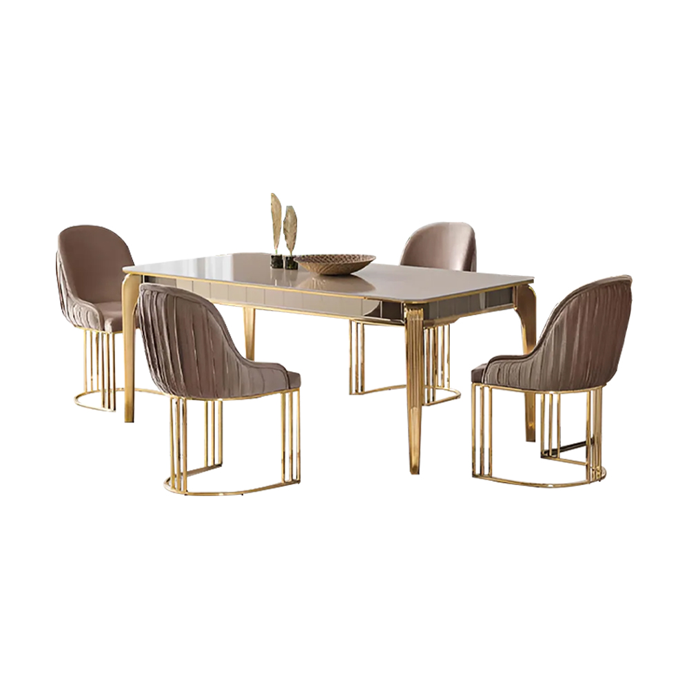 Luxury dining room table dining set 6 armchairs set 7-piece
