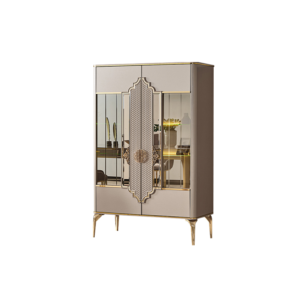 Glass cabinet display case showcase wooden cupboard beige glass showcase wood luxury