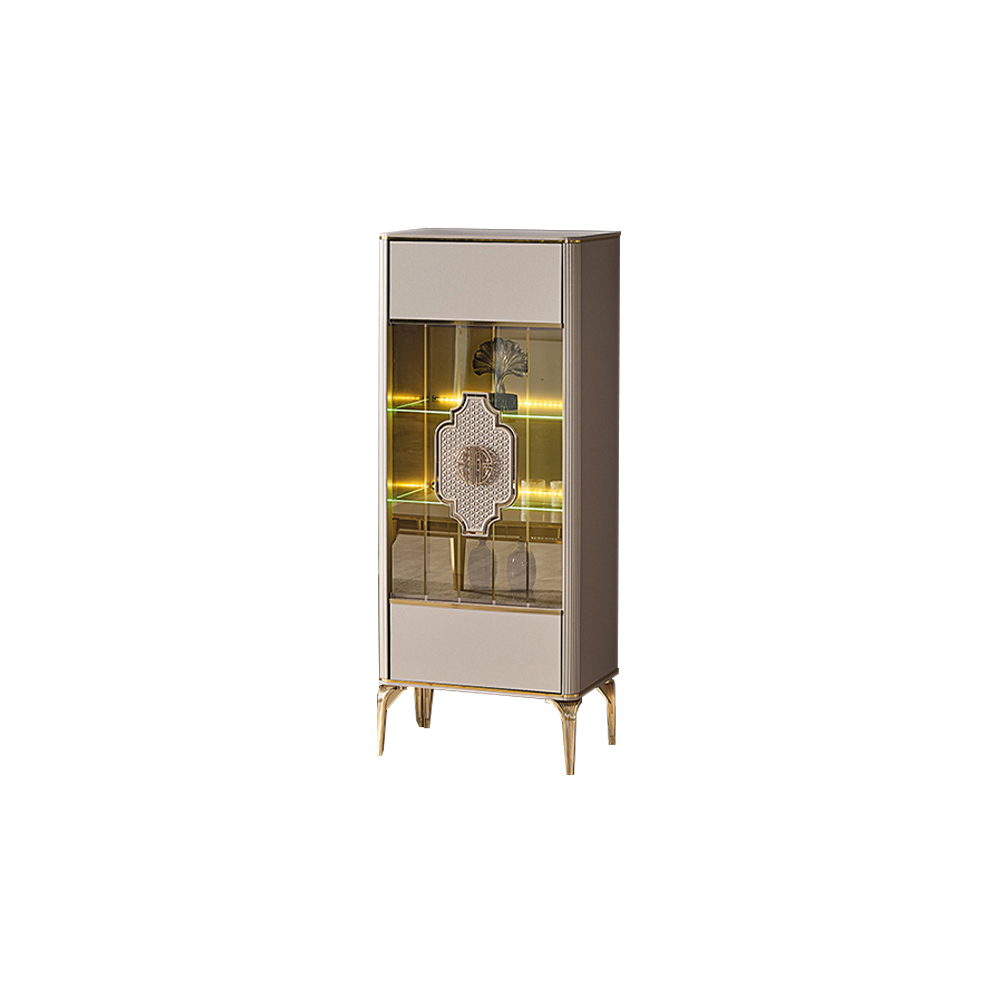 Showcase cabinet wooden cabinet beige glass display case wooden display luxury glass cabinet