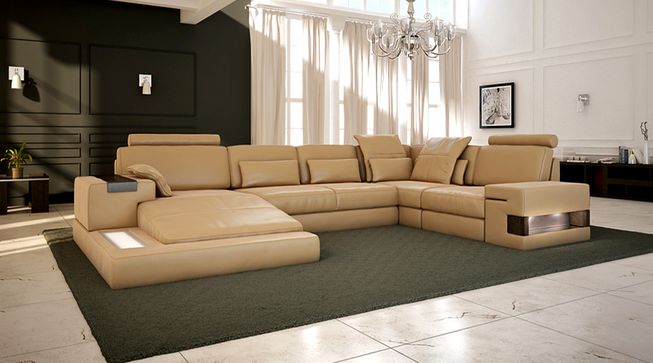 U-shaped sofa living landscape U-shaped corner sofa couch set Bellini upholstered corner sofa