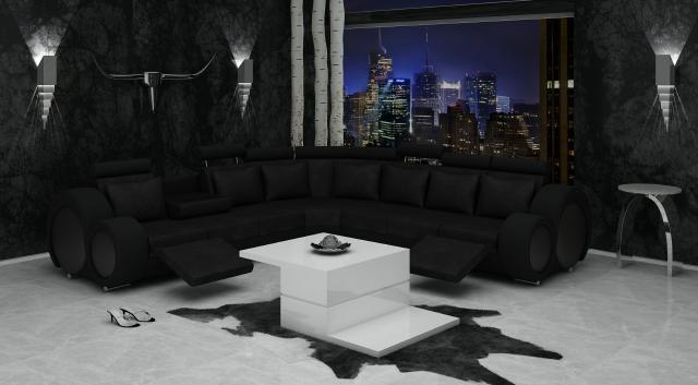 TEXTILE SOFA with USB DESIGNER SOFA SET LEATHER CORNER SOFA LIVING LANDSCAPE CORNER NEW