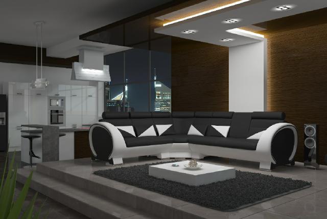 CORNER SOFA CORNER COUCH DESIGN *COLOR CHOICE* SOFA + USB, LEATHER LEATHER SOFA LEATHER SET